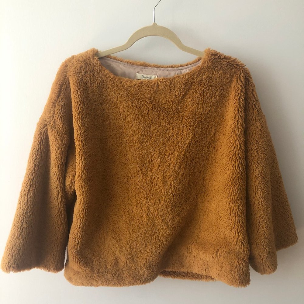 Madewell brown fuzzy sweater